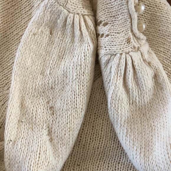 Vintage Essential cream sweater with pearl buttons silk & angora mix size medium - Picture 10 of 12